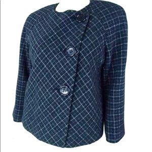 Anne Klein AK Blue/Gray Swing Blazer/Jacket Sz 16